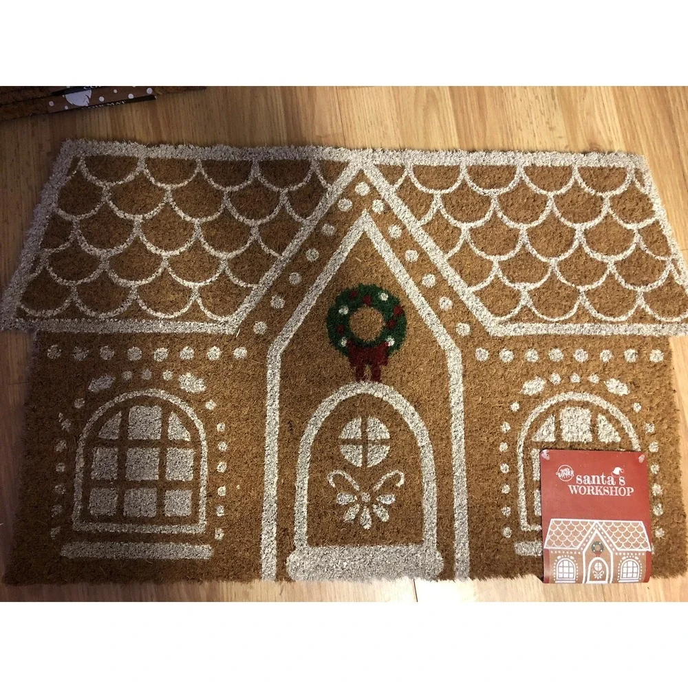 Gingerbread‎ House Coir Door Mat 30x18 Christmas Winter Wonderland